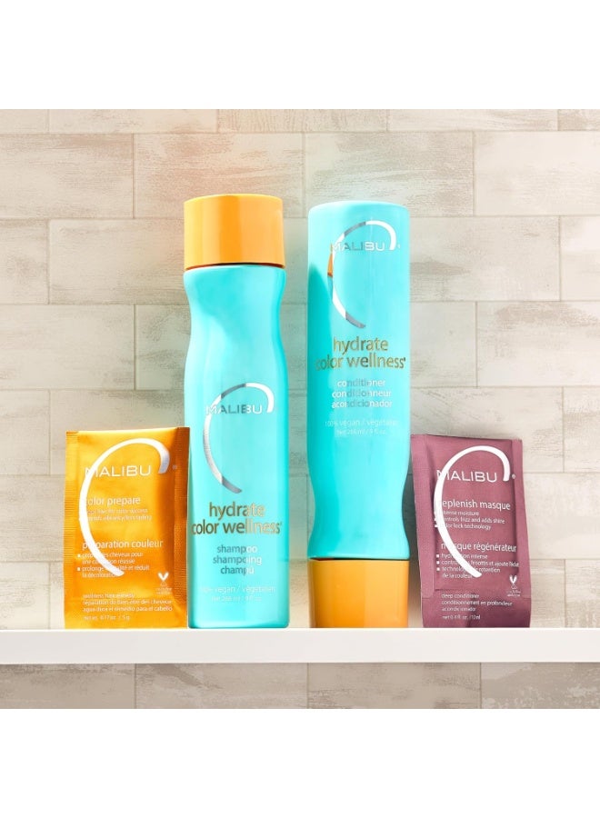 Malibu C Hydrate Colour Wellness Collection Moisturizing Color Safe Shampoo & Hydrating Hair Remedy - Formulated to Preserve + Protect Hair Color - Image 3